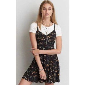 American Eagle Dark Floral Racerback Spaghetti Strap Mini Dress size 4